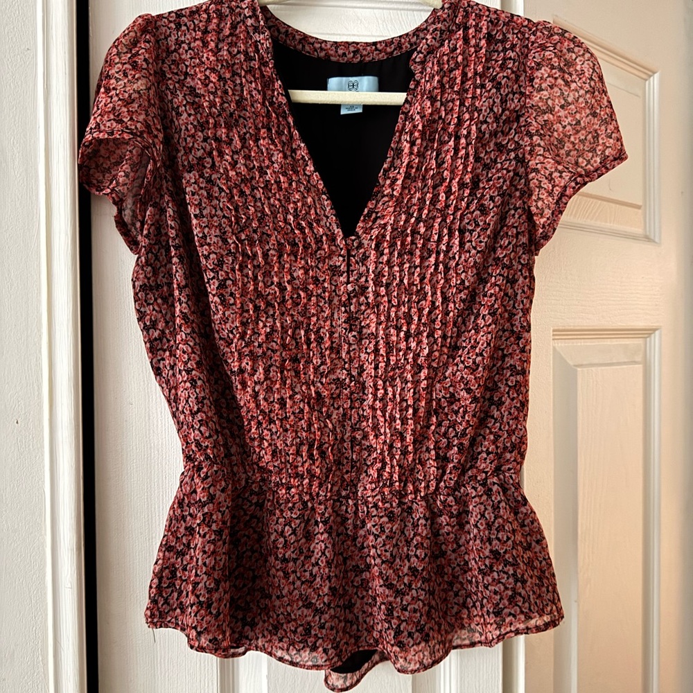 Ceces Pink & Red Floral Top